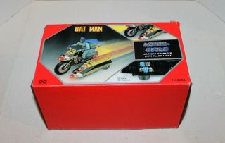 vintage Batman & Robin battery op.  toy motorcycle with sidecar 10