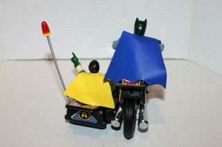vintage Batman & Robin battery op.  toy motorcycle with sidecar 4