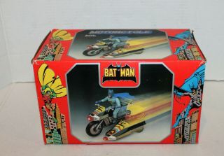 vintage Batman & Robin battery op.  toy motorcycle with sidecar 9