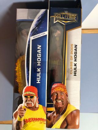 WWE Mattel Elite Hulk Hogan Hall Of Fame AND Hulk Hogan Hulkamania Action Figure 8