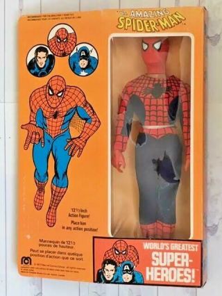 Mego The Spiderman 1977 Vintage Moc 12.  1/2 Box