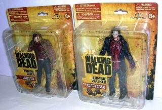 2 - The Walking Dead Series 1 Zombie Biter & Walker Figure 2011 Small Card