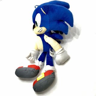 Sonic The Hedgehog Plush Side Mouth Smile 14” Jazwares Sega Official