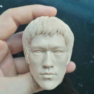 Way Of The Dragon Bruce Lee Unpainted Head Sculpt Fit 1/4 Scale Action Figure