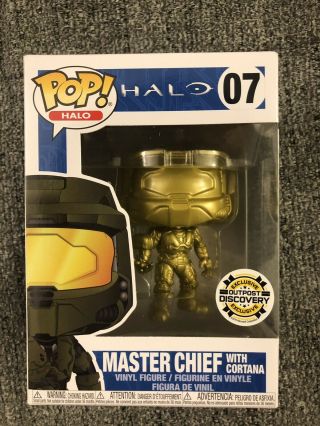 Funko Pop Halo Golden Master Chief With Cortana Halo Outpost Discovery Exclusive
