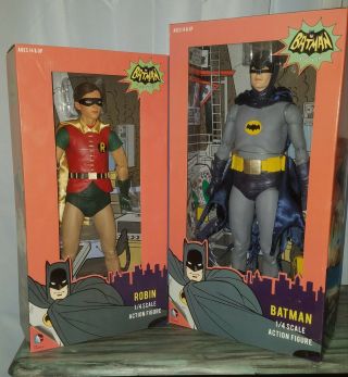 Neca 1966 Batman And Robin 1/4 Scale Figures Nib