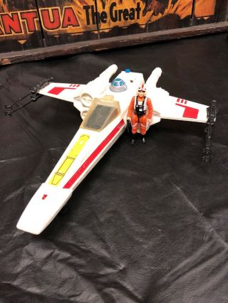 Vintage Star Wars 1978 X - Wing Fighter Vehicle Complete With Luke Pilot
