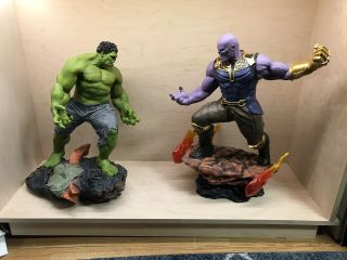 Hulk & Thanos Avengers 24 Inch Maquettes Statues Big Huge 60 Cm Large 1/4 Scale