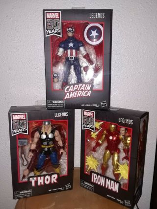 Marvel Legends 80th Anniversary Captain America Ironman And Thor