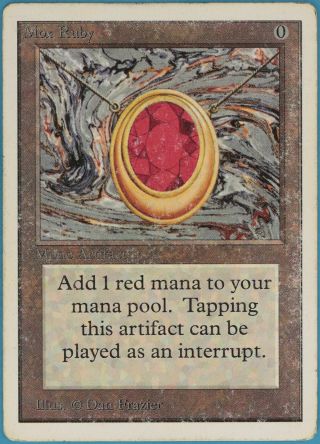 Mox Ruby Unlimited Heavily Pld Artifact Rare Magic Mtg Card (35944) Abugames