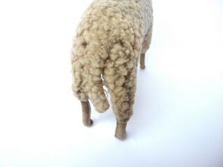 Antique Vintage STEIFF LAMB Baby Rattle Wool Plush Pre WWII War Rare 1900s Sheep 10