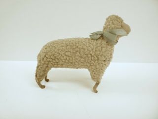 Antique Vintage STEIFF LAMB Baby Rattle Wool Plush Pre WWII War Rare 1900s Sheep 2