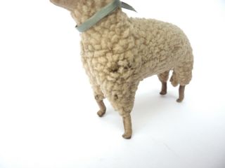 Antique Vintage STEIFF LAMB Baby Rattle Wool Plush Pre WWII War Rare 1900s Sheep 9