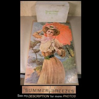1927 300 Piece Pastime Parker Bros Wooden Jigsaw Puzzle Titled Summer Breezes
