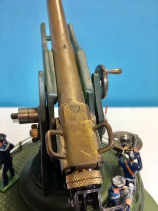 MARKLIN COSTAL DEFENSE GUN - large prewar w/HEYDE crew ca.  1929,  Made in Germany. 4