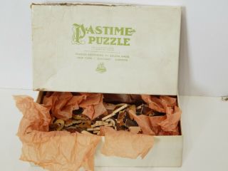 Vtg Pastime Puzzle 300 Pc.  W 36 Figurals Wood Jigsaw " First Performance " 1932