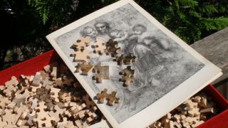 VINTAGE SPRINGBOK WOODEN JIGSAW PUZZLE 1965 THE VIRGIN AND CHILD WITH ST.  ANNE 8