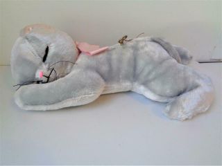 Vintage CHESSIE CLARE Musical Windup Sleeping Stuffed Cat with Thorens Music Box 9