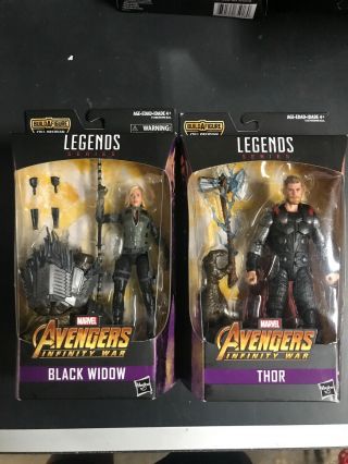 Build - A - Figure Marvel Legends Series Avengers Infinity War Thor And Black Widow