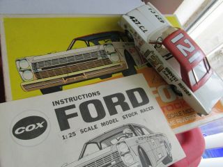 Cox 1966 Dan Gurney Ford Galaxie 1/24 Scale Slot Car,  Box,  Instructions,  & Co