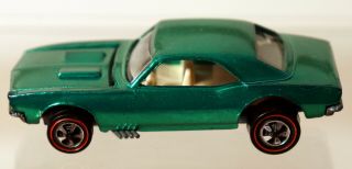 Dte 1968 Hot Wheels Redline 6208 Metallic Green Custom Camaro W/white Interior