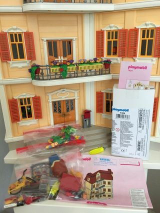 Playmobil Grand Mansion Doll House 5302 & Extra Floor,  Figures Furniture Lights 2
