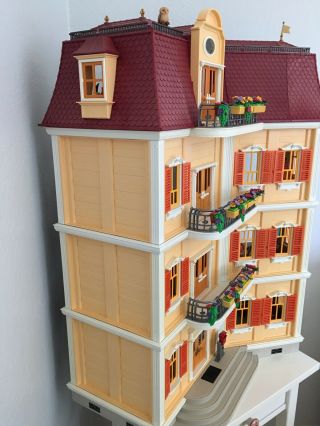 Playmobil Grand Mansion Doll House 5302 & Extra Floor,  Figures Furniture Lights 8
