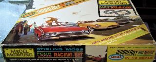 AURORA MODEL MOTORING HO 1308 TJet 4 LANE Slot Car Race Track Set 4 Cars 12