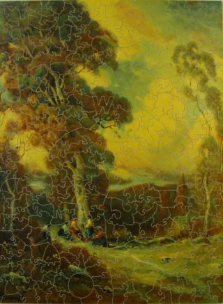 Vintage Antque Pastime Wooden Puzzle (sunset Glow) 300,  Pc 1930s