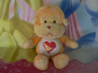Rare 13 " Plush Vintage Playful Heart Monkey Care Bear Cousin 1980s Boy Girl Toy