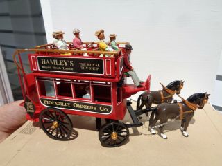 Trophy Miniatures Of Wales Victorian London Omnibus Double Decker Bus Lead City