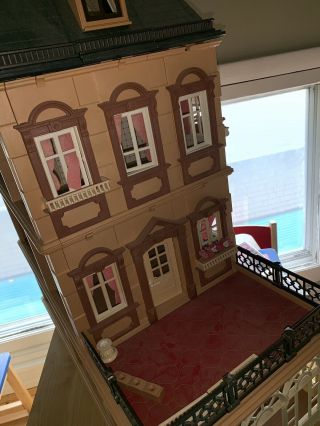 Vintage Playmobil Victorian Mansion Dollhouse,  4 Story,  Furniture,  People, 7