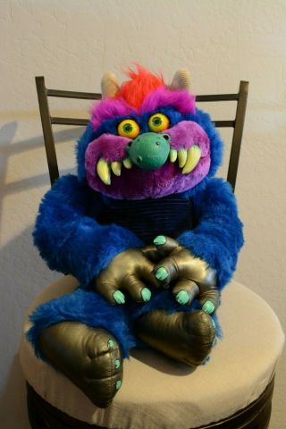 1986 My Pet Monster Plush with CUFFS - Amtoy American Greetings Vintage Toy 2