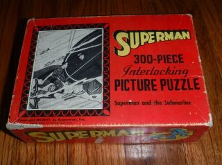 Superman 300 Piece Box Puzzle Set 1940 Action Comics 15 W/box Vf
