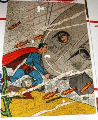Superman 300 Piece Box Puzzle Set 1940 Action Comics 15 w/Box VF 6