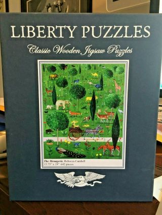 Liberty Classics Wooden Jigsaw Puzzles “ The Menagerie " By Rebecca Campbell