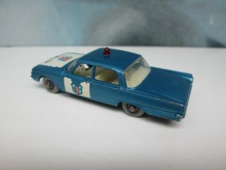 Matchbox/ Lesney 55b Ford Fairlane Police Car Blue / GREY Plastic Wheels 3
