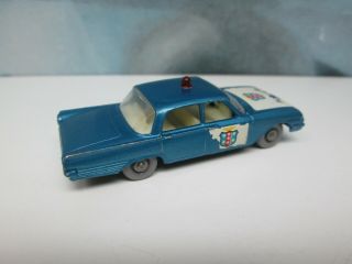 Matchbox/ Lesney 55b Ford Fairlane Police Car Blue / GREY Plastic Wheels 4