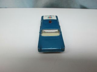 Matchbox/ Lesney 55b Ford Fairlane Police Car Blue / GREY Plastic Wheels 9