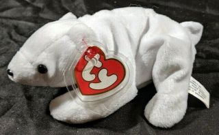 Ty Beanie Babies Baby Chilly Polar Bear 4012 3rd Gen.  Hang Tag/1st Tush Tag