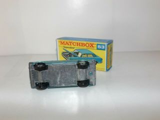 MATCHBOX TRANS.  S/F NO.  53 - A FORD ZODIAC RARE LIGHT BLUE,  THIN 5 SPOKE WHEELS MIB 6