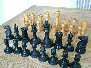 Quality Antique Jaques London Weighted Victorian Chess Set 3.  5 " King Staunton