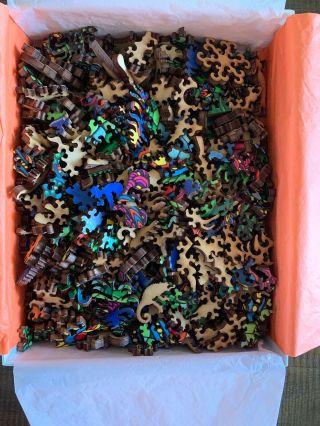 Liberty Wooden Jigsaw Puzzle - CHAMELEON by Phil Lewis 488pcs.  Complete 3
