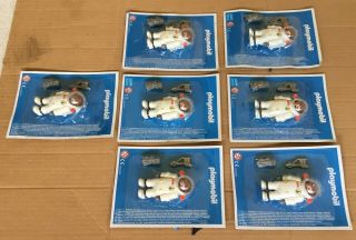 PLAYMOBIL,  LOTE OF 7 ASTRONAUT FIGURE WITH THE BUBBLE DAMAGE,  2016,  MOC. 3