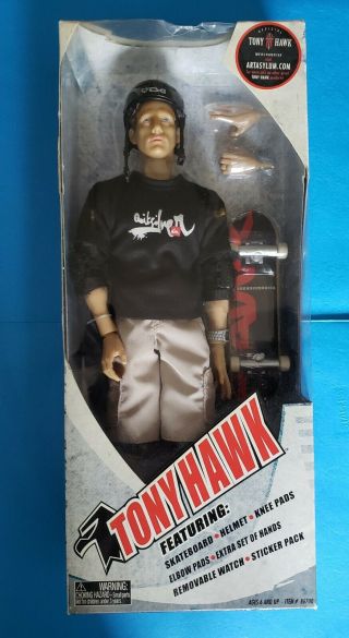 12 " Tony Hawk Action Figure Doll By Art Asylum