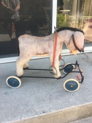 Vintage Steiff Donkey,  Horse On Wheels 2