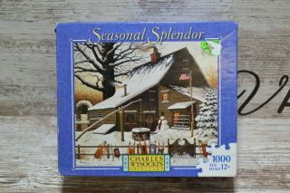 Charles Wysocki Seasonal Splendor Cocoa Break,  Milton Bradley 1000 Pc Puzzle
