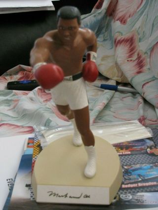 Salvino Muhammad Ali Signed Figurine Hof Boxing Autograph