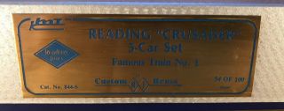 READING FIVE CAR CRUSADER BRASS PASSENGER CAR SET by CUSTOM NJ BRASS HO scale 2