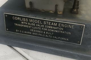 Vintage LARGE Horizontal Corliss Slide Valve Model Live Steam Engine 10